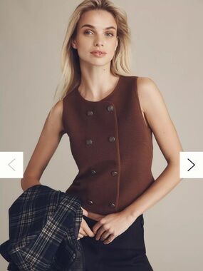Dolan Sleeveless Double-Breasted Knit Vest